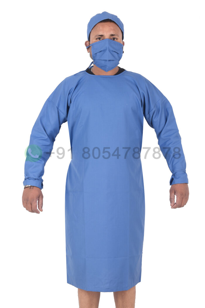 OT Blue Gown With Cap & Mask