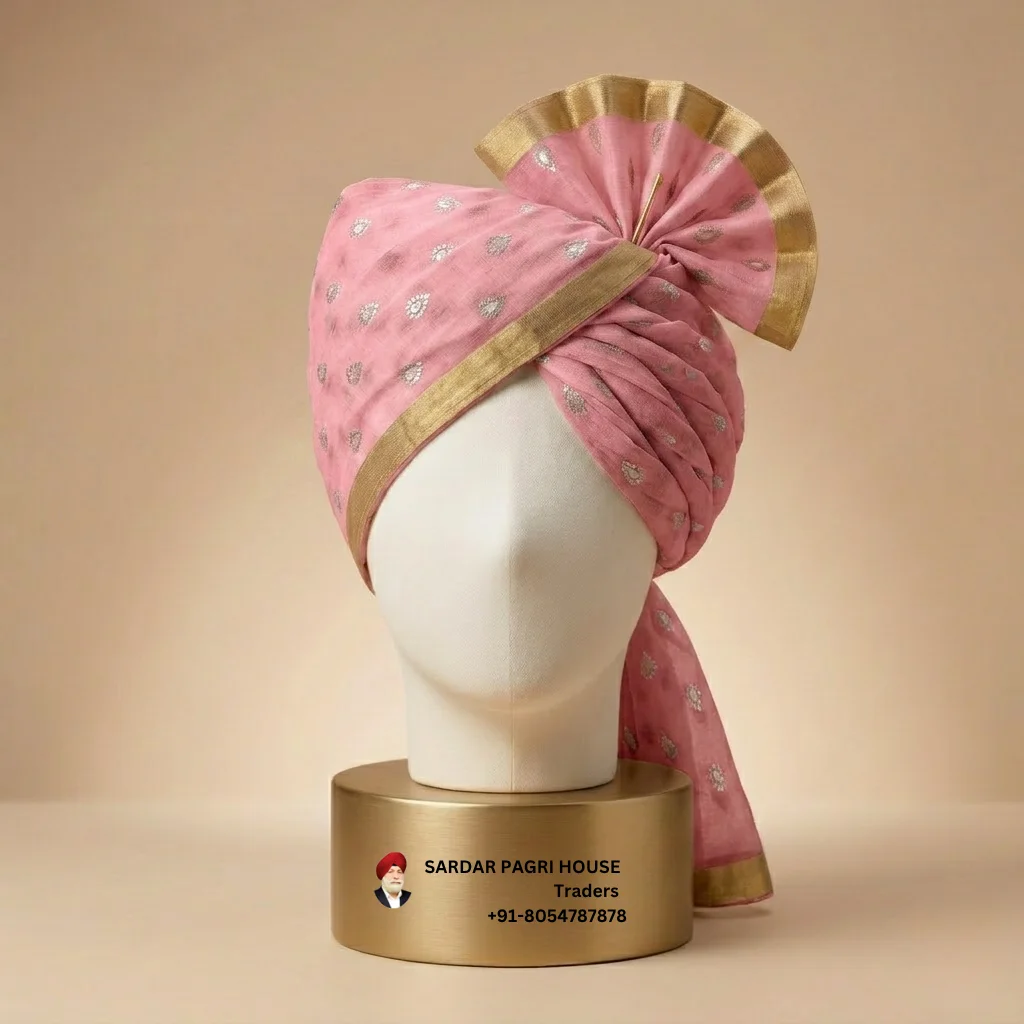5-meter-baby-pink-printed-tissue-hindu-wedding-turban