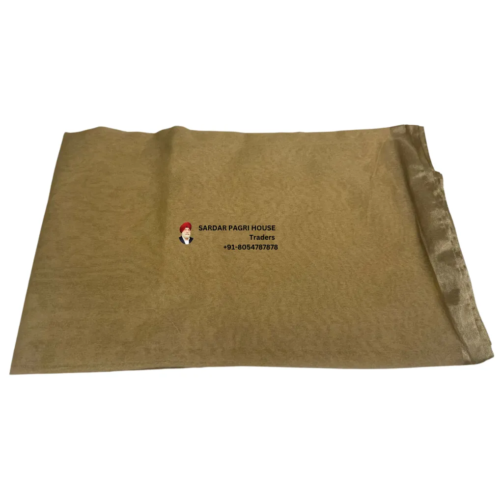 5 Meter Camel Brown Tissue Hindu Wedding Turban