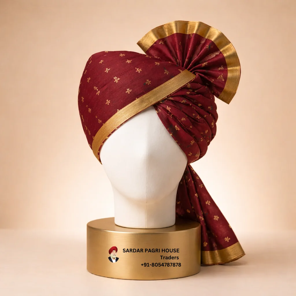 5-meter-crimson-maroon-printed-tissue-hindu-wedding-turban
