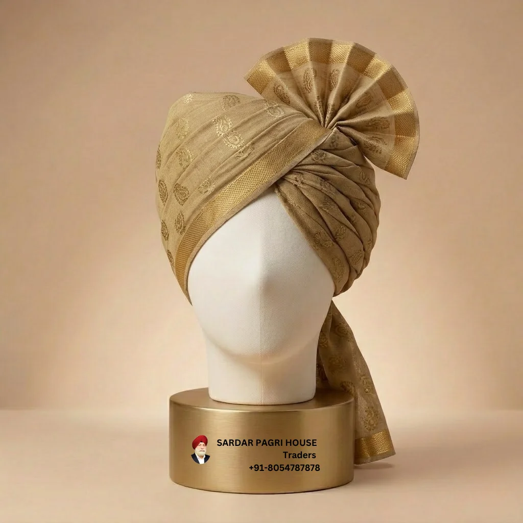 buy-5-meter-light-golden-printed-tissue-hindu-wedding-turban