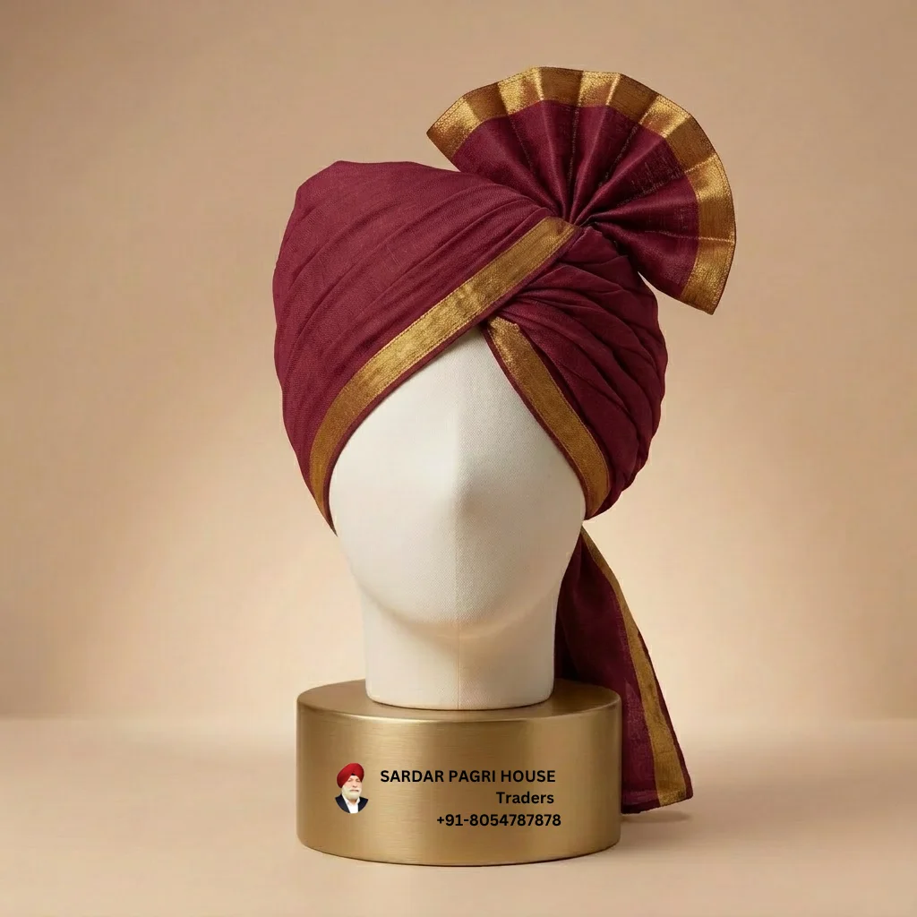 5-meter-maroon-tissue-hindu-wedding-turban