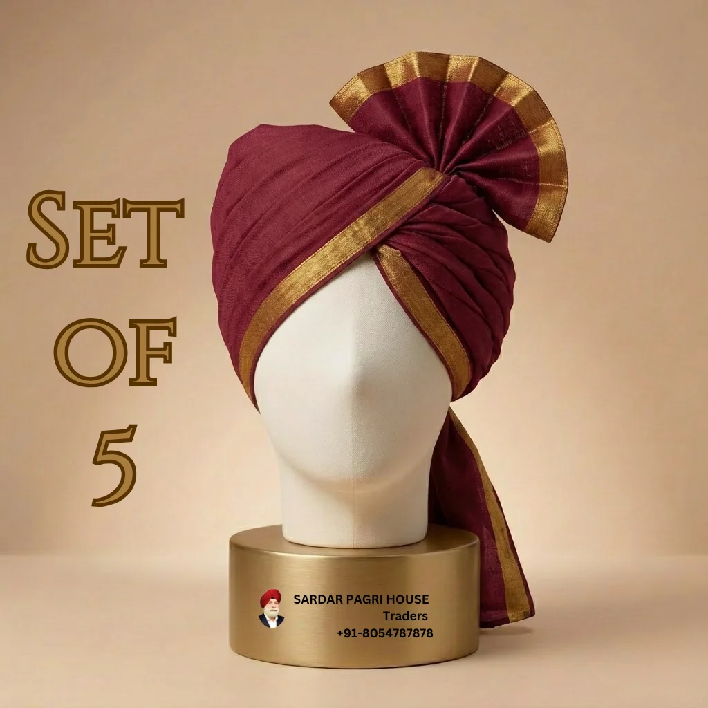 5-meter-maroon-tissue-hindu-wedding-turban