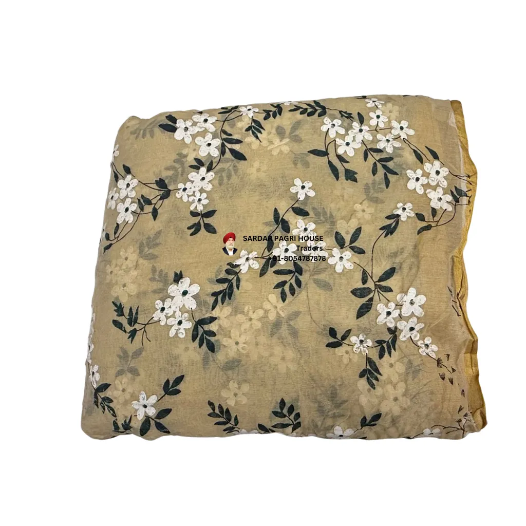 5 Meter Mustard Printed Tissue Hindu Wedding Turban