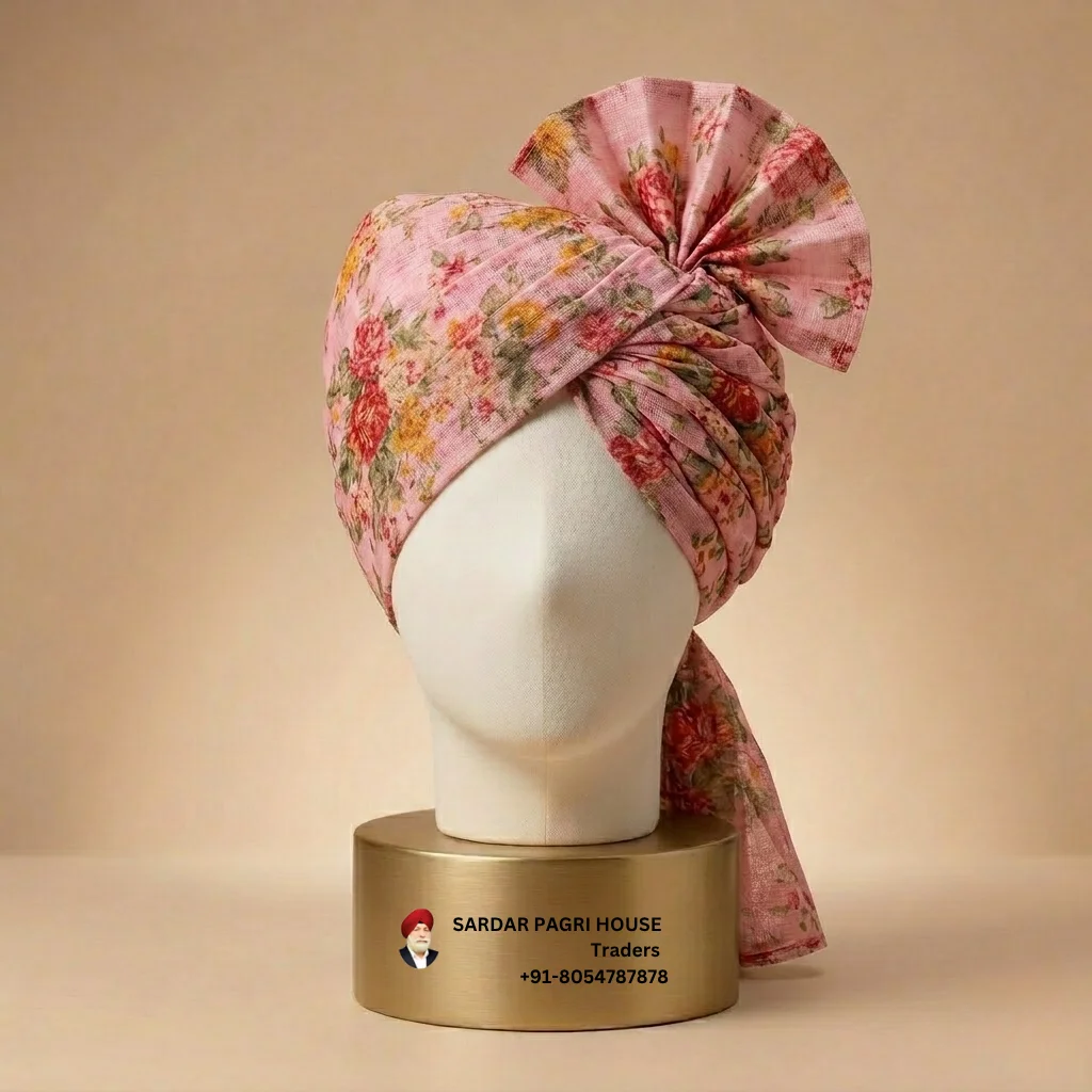 -5-meter-pastel-pink-printed-tissue-hindu-wedding-turban