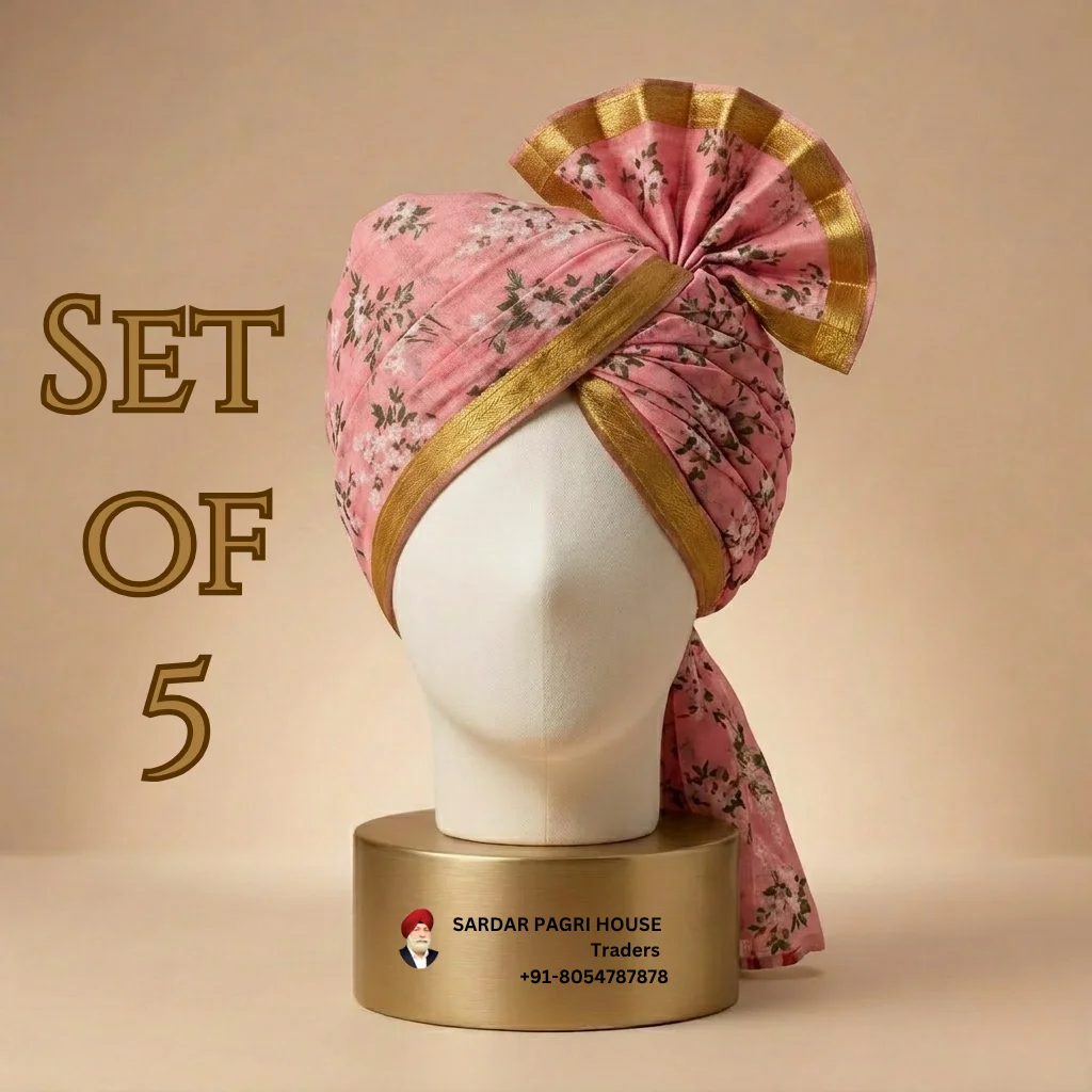5-meter-peach-pink-printed-tissue-hindu-wedding-turban-