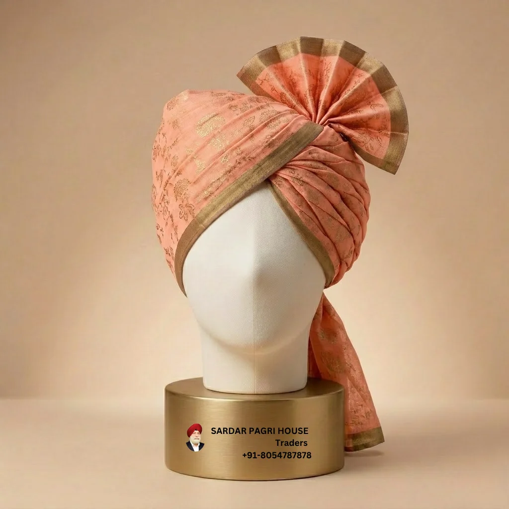 5-meter-peach-printed-tissue-hindu-wedding-turban