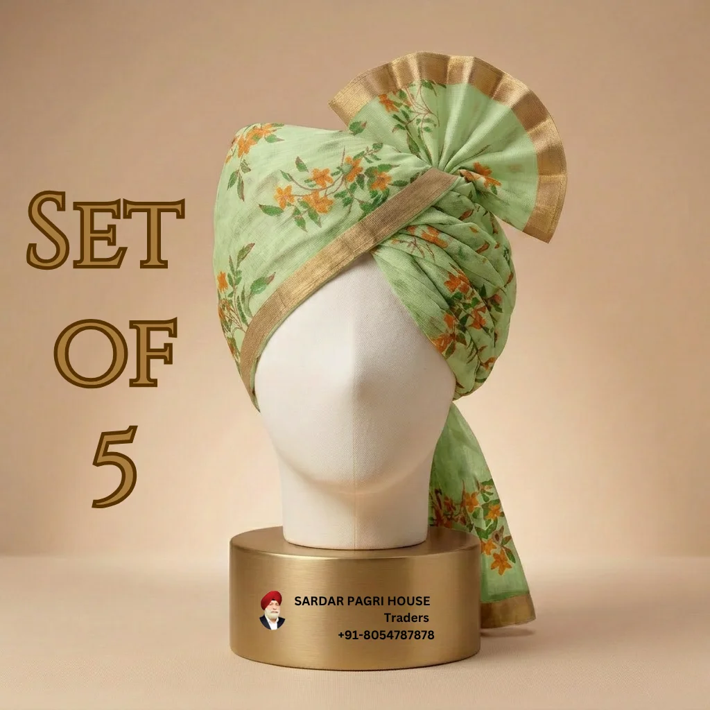 5-meter-pistachio-green-printed-tissue-hindu-wedding-turban