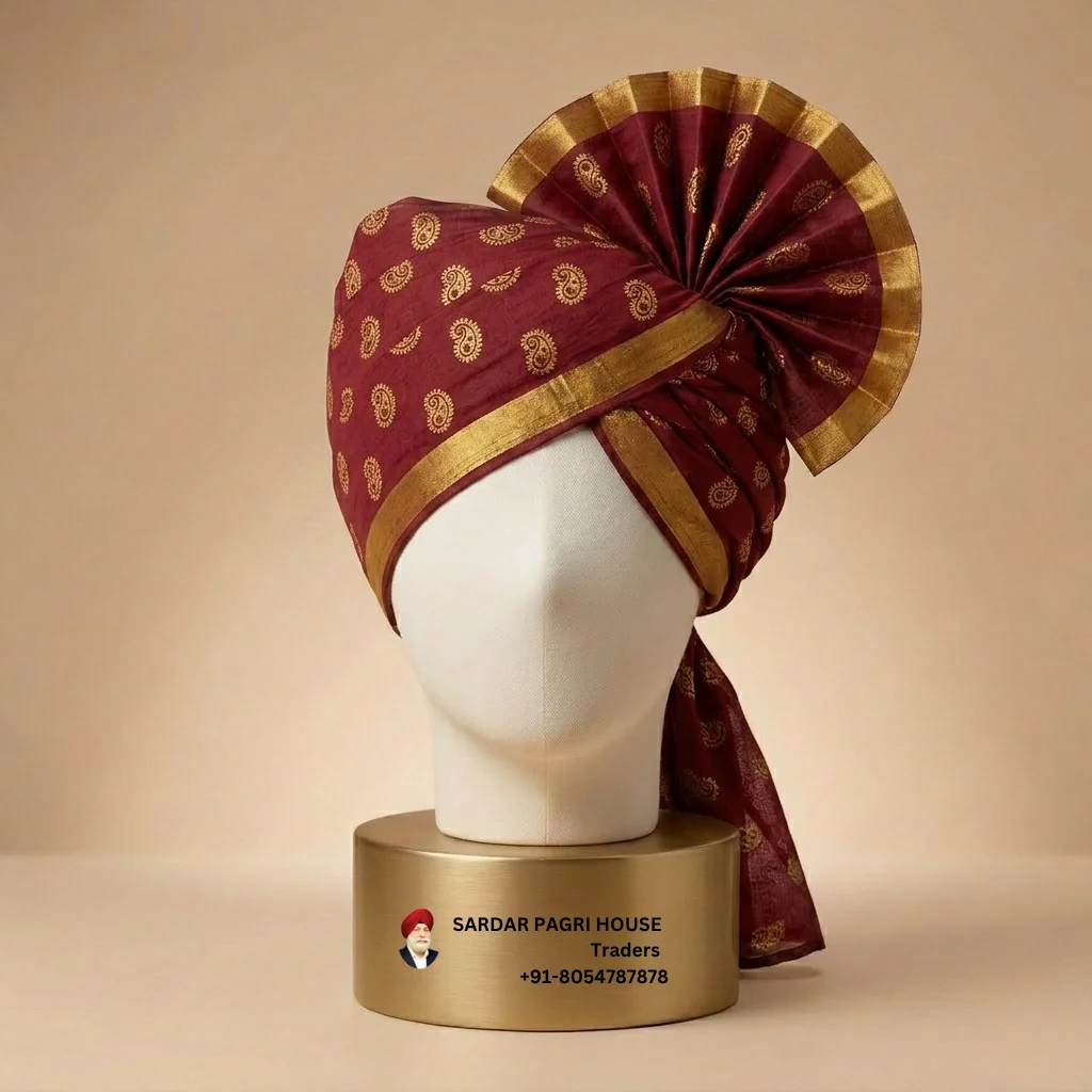 5-meter-wine-red-printed-tissue-hindu-wedding-turban